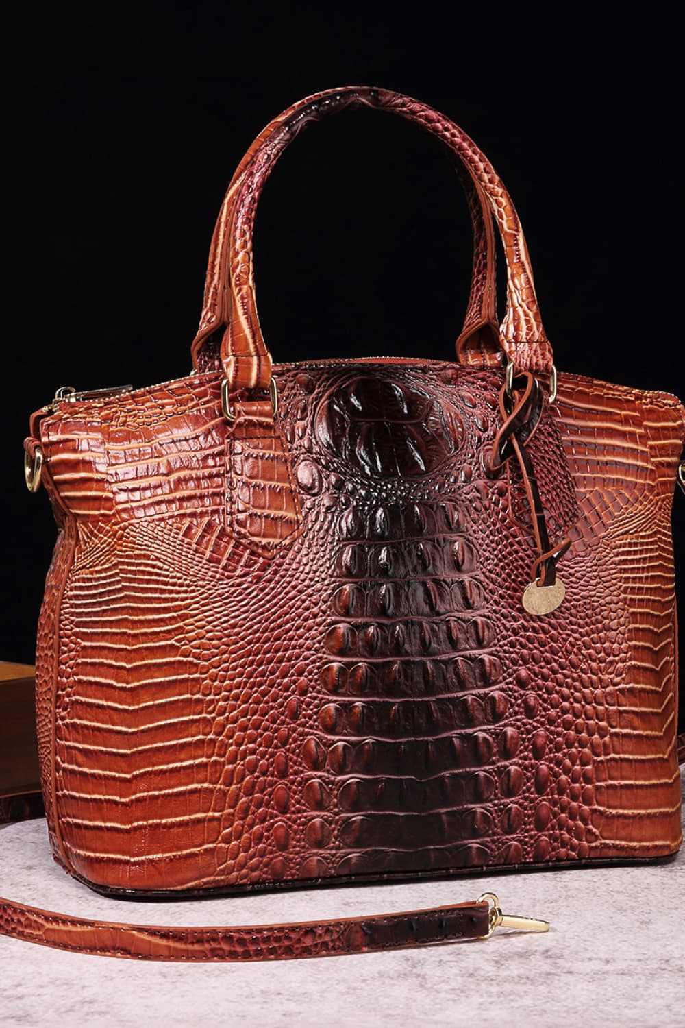 Gradient PU Leather Handbag - Girly Tea