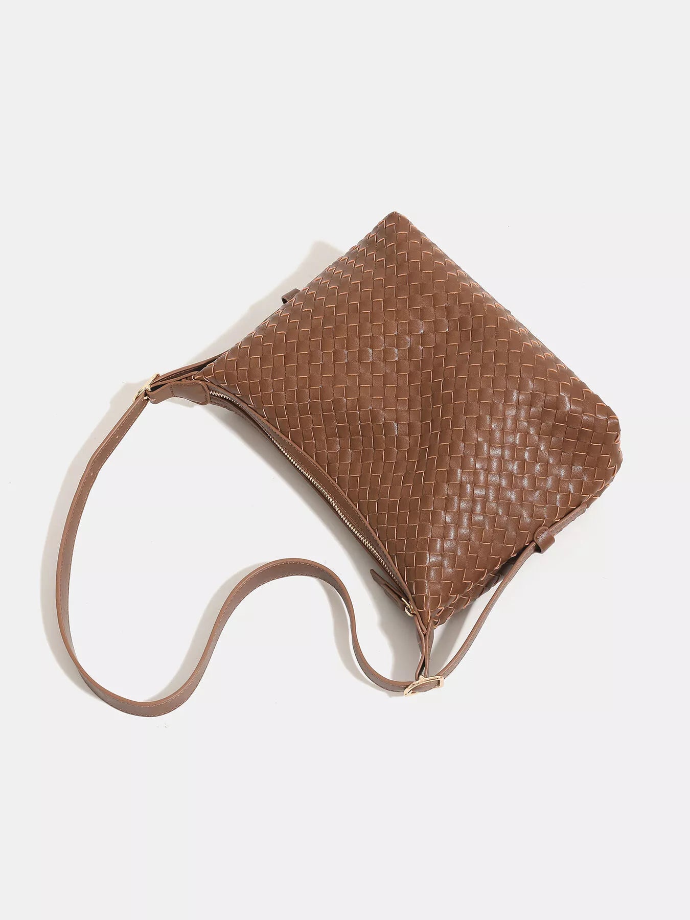 Woven PU Leather Shoulder Bag - Girly Tea