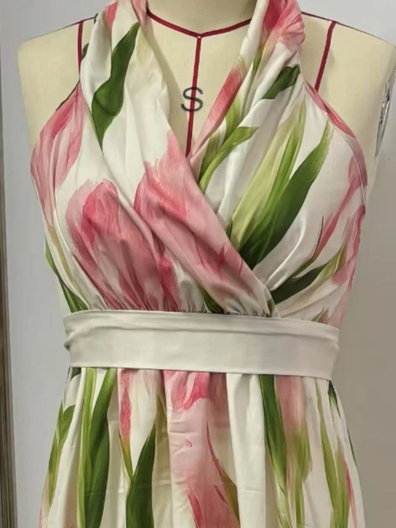 Floral Print Halter Neck Maxi Dress - Girly Tea