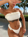 Applique Tie Back Two-Piece Bikini Set - Girly Tea
