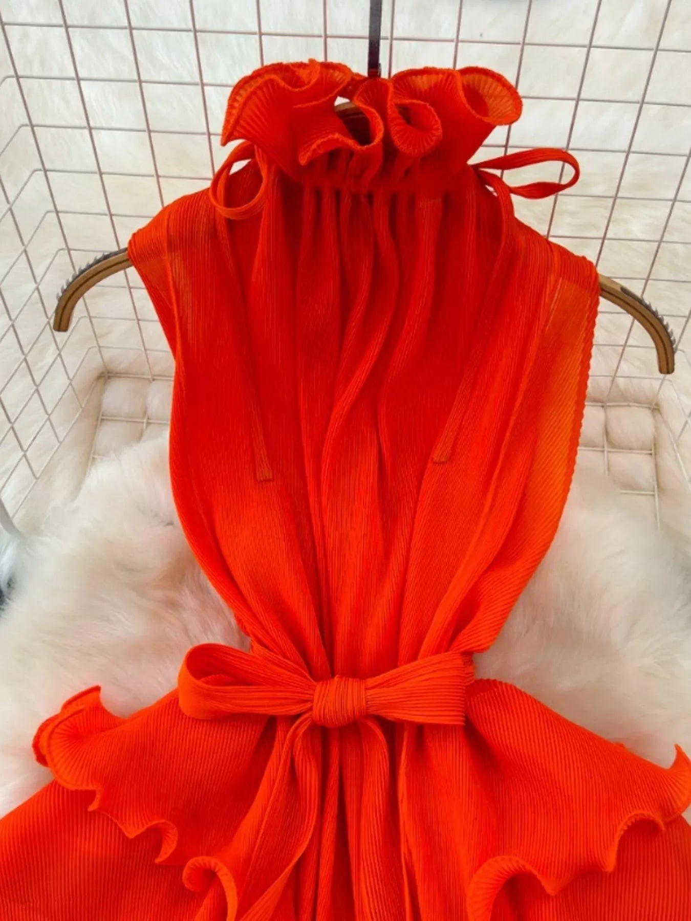 Ruffled Tiered Sleeveless Midi Dress - Girly Tea
