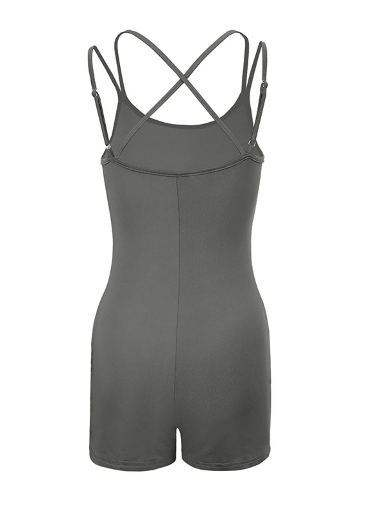 Double Spaghetti Strap Active Romper - Girly Tea