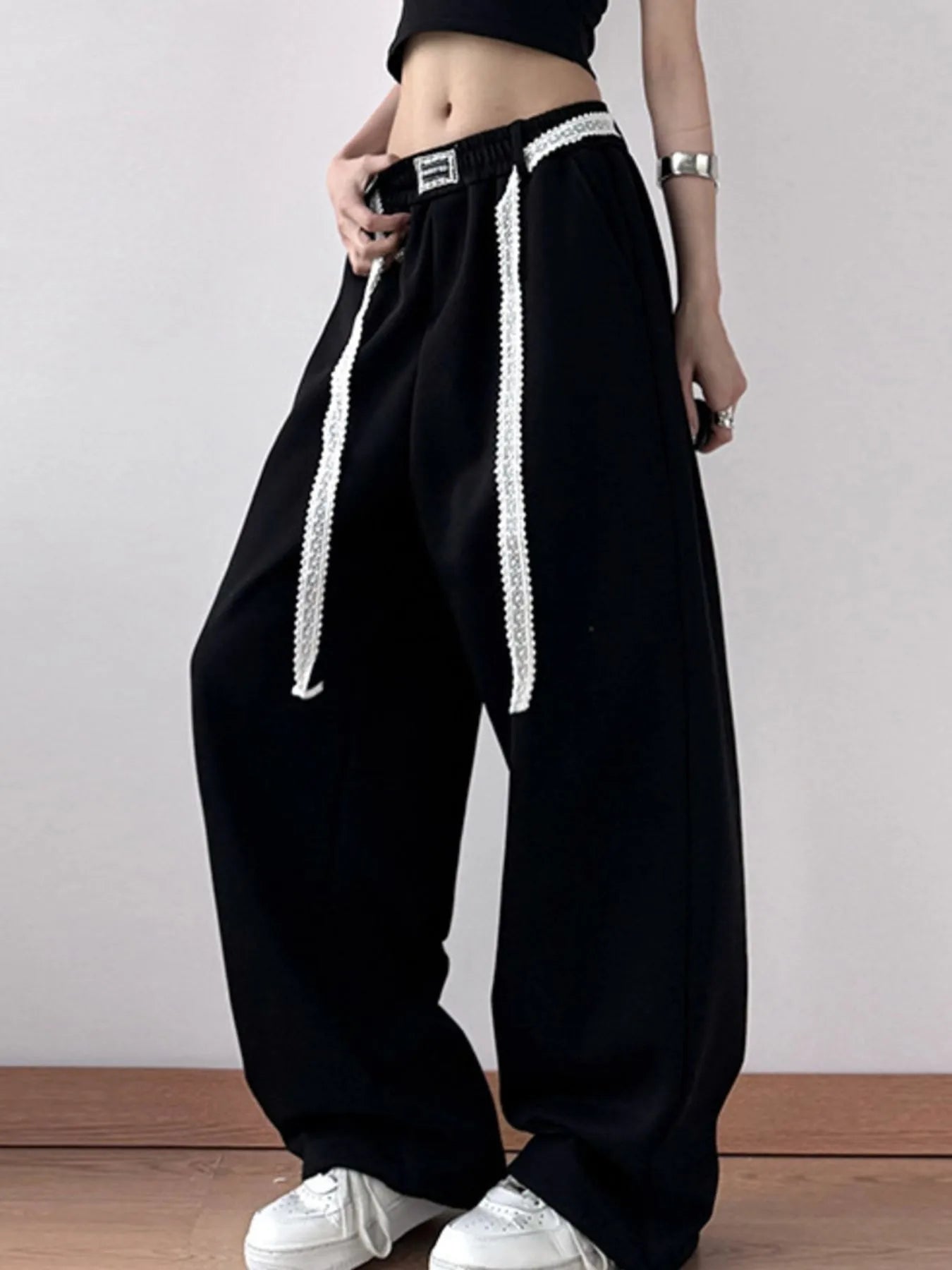 Elastic Waist Wide Leg Pants - Girly Tea