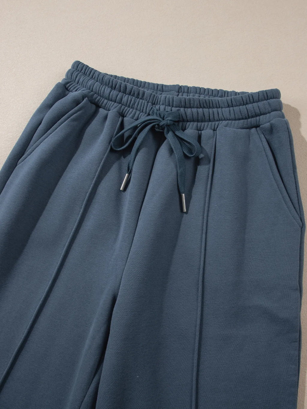 Collared Sweatshirt and High Waist Pants Active Set - Girly Tea
