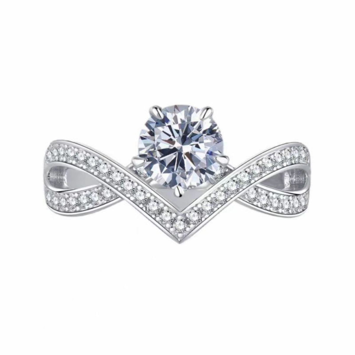1 Carat Moissanite 925 Sterling Silver Ring - Girly Tea