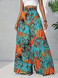 Tropical Print Wide Leg Pants - Girly Tea