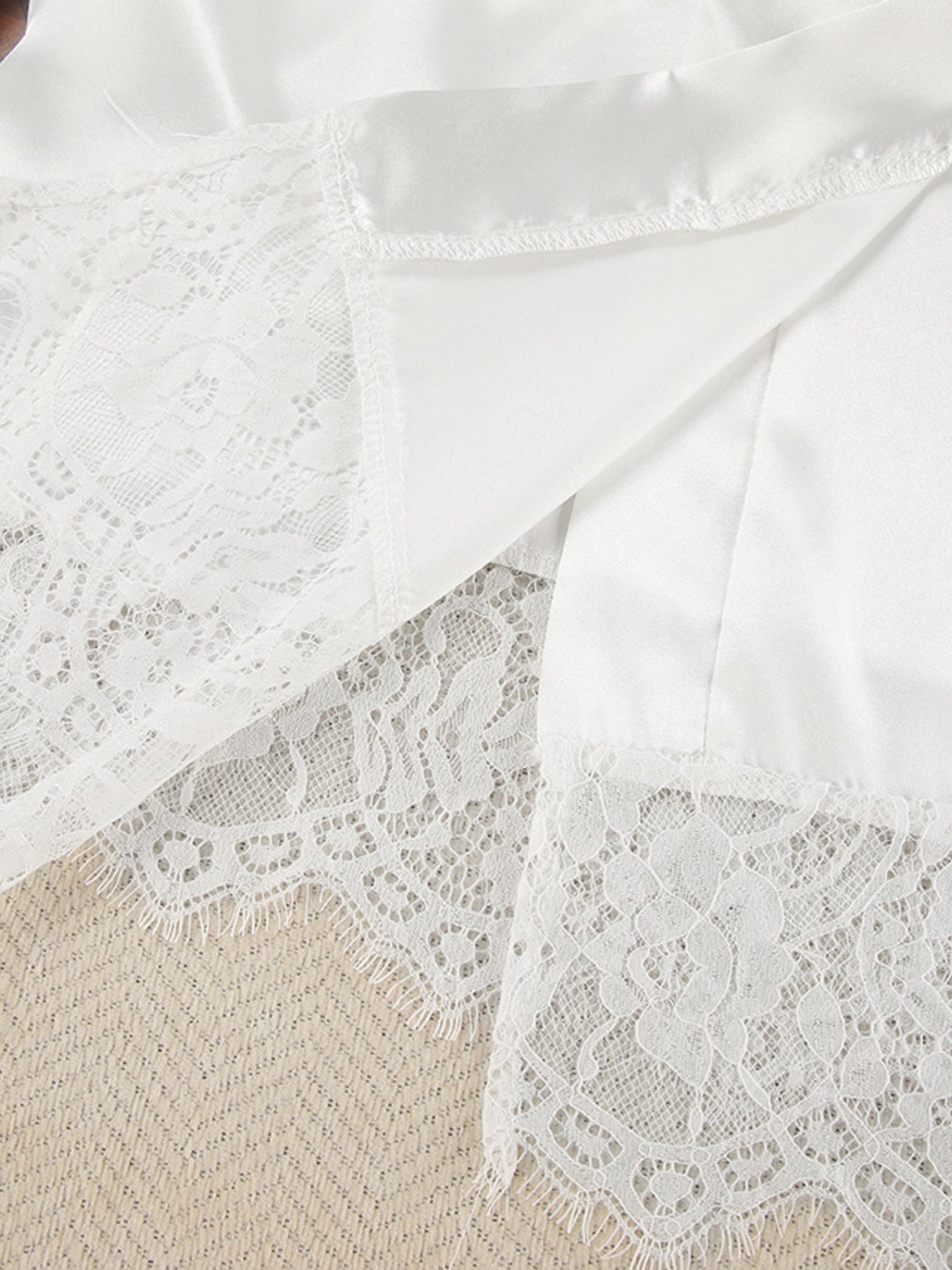 Cami & Lace Trim Cardigan & Shorts Lounge Set - Girly Tea