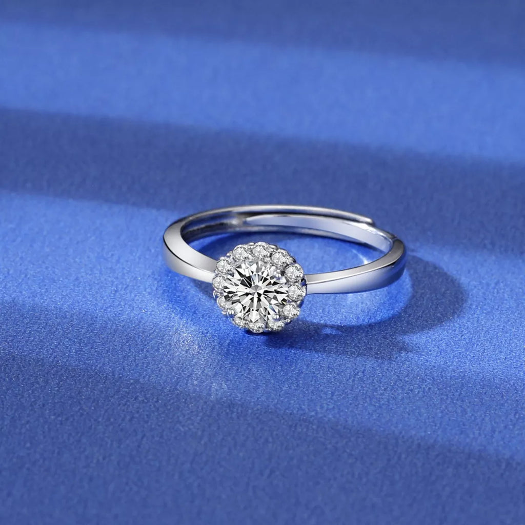 1 Carat Moissanite 925 Sterling Silver Ring - Girly Tea