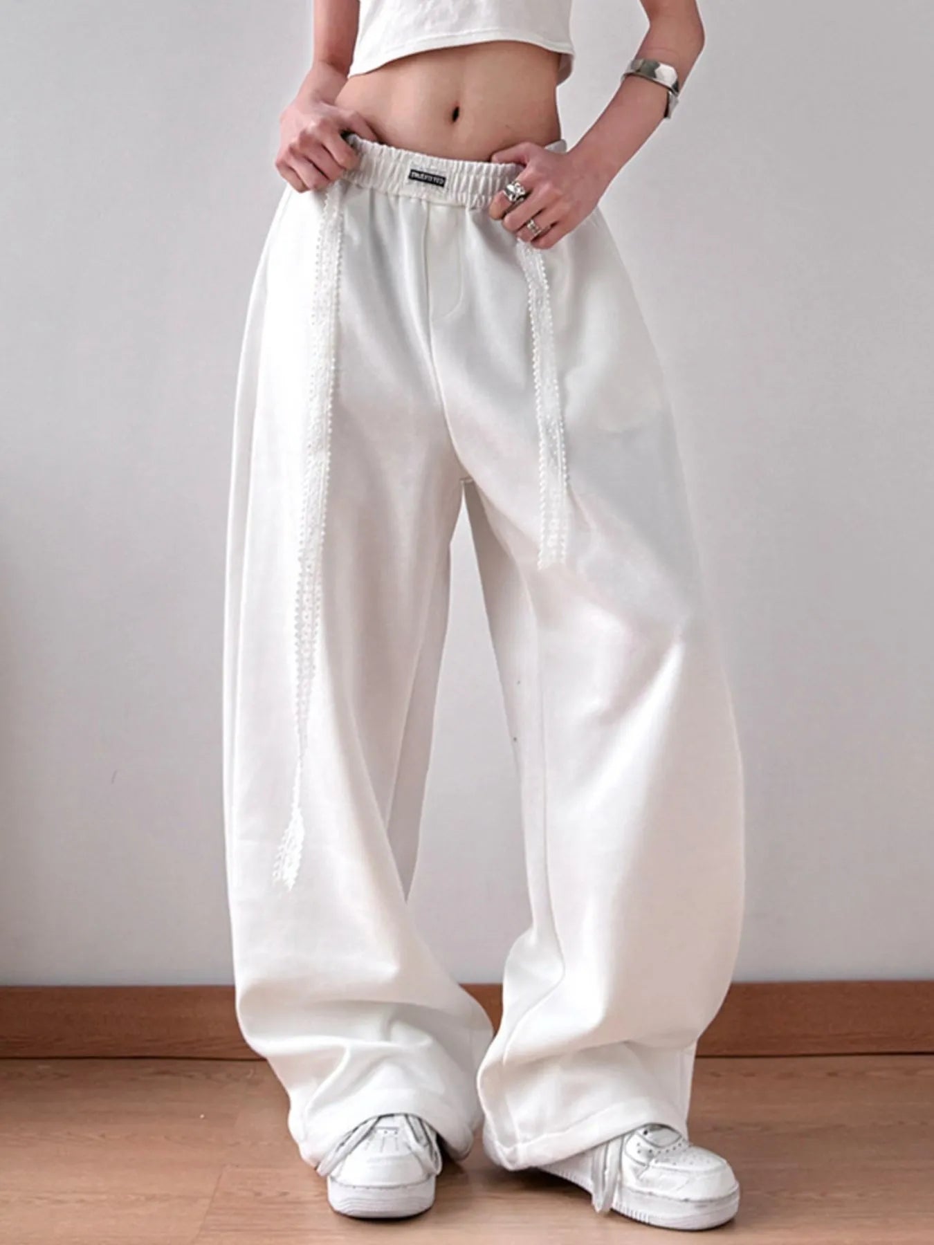Elastic Waist Wide Leg Pants - Girly Tea