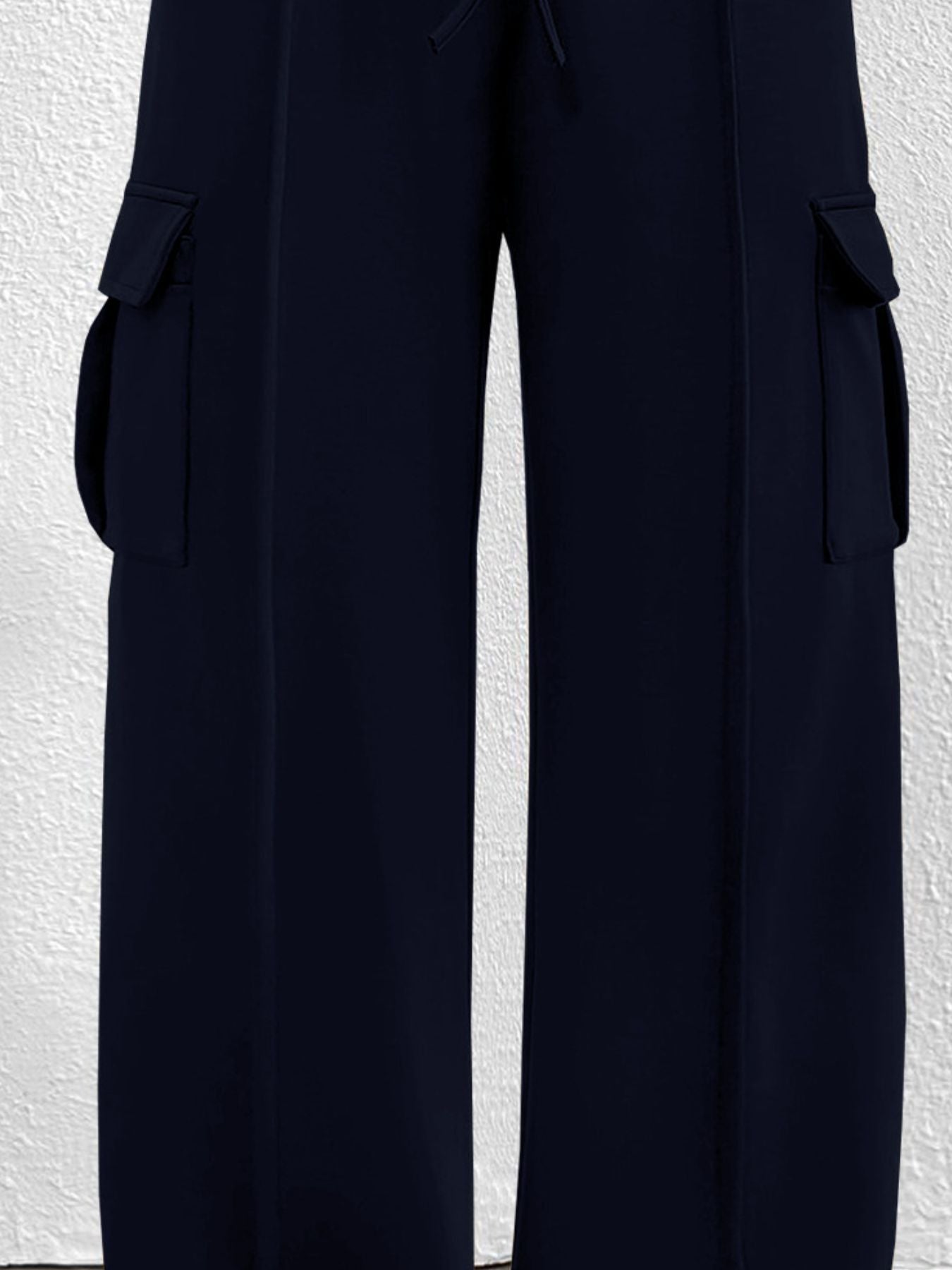 Casual High Waist Cargo Pants with Drawstring - Girly Tea