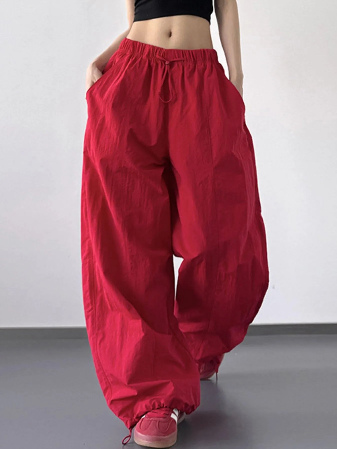 Drawstring Wide Leg Pants - Girly Tea