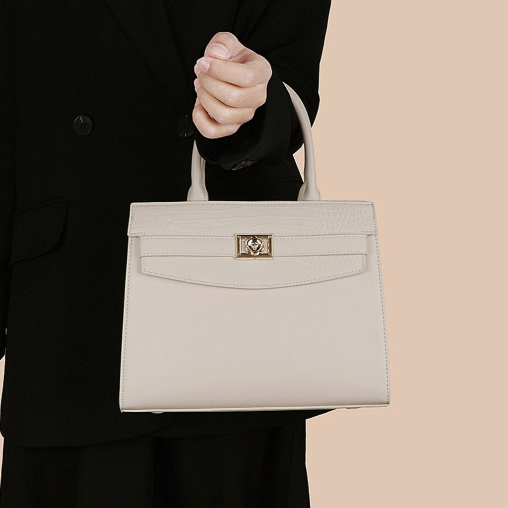 Top Handle Leather Handbag - Girly Tea