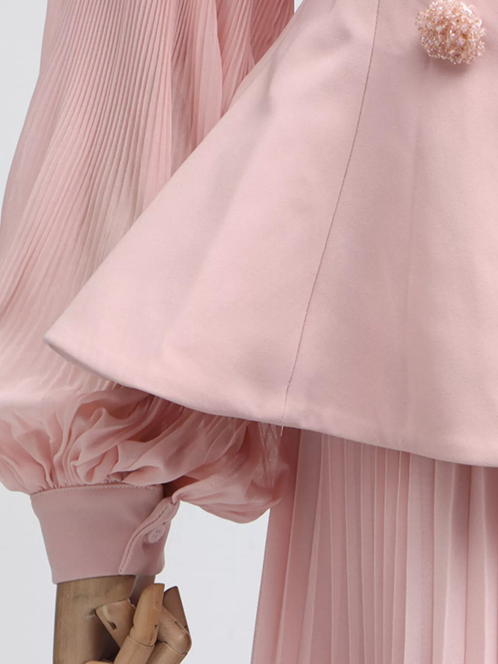 Frill Lapel Collar Top and Pleated Skirt Set - Girly Tea