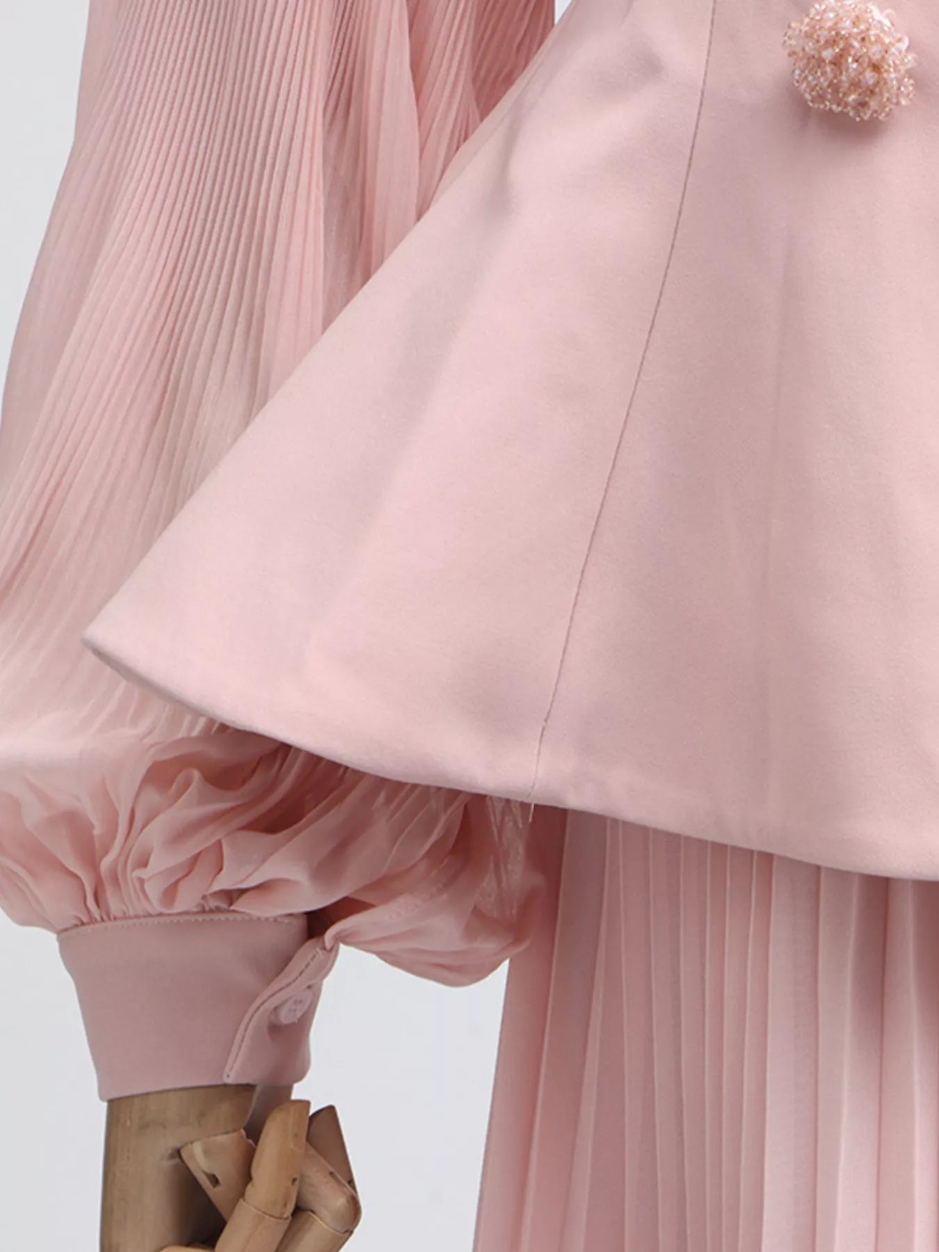 Frill Lapel Collar Top and Pleated Skirt Set - Girly Tea