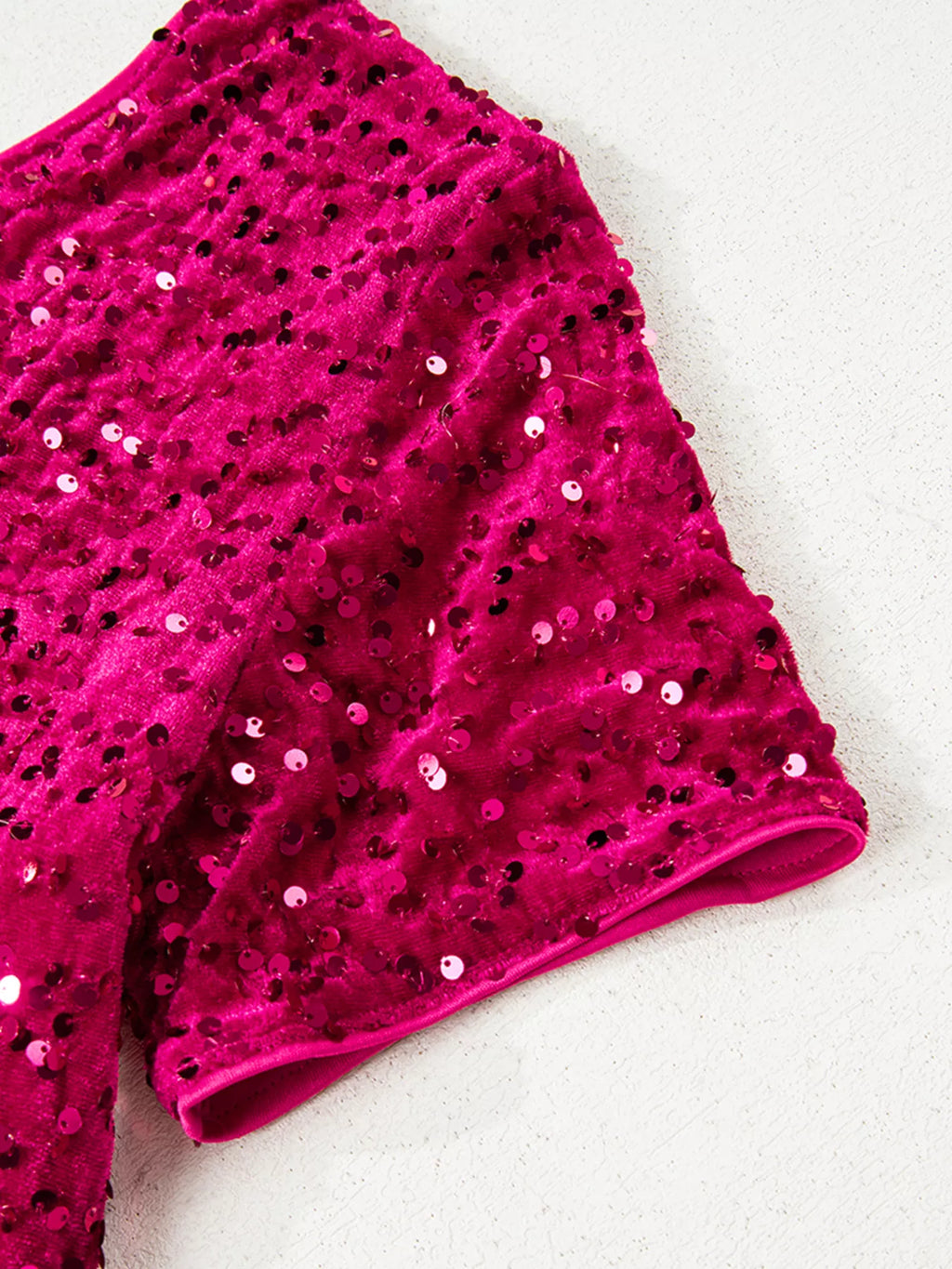 Sequin One-Shoulder Dress with High Slit - Girly Tea