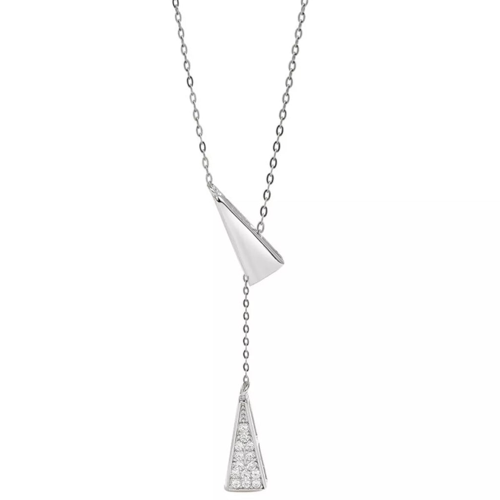 Triangle Pendant Y Necklace - Girly Tea