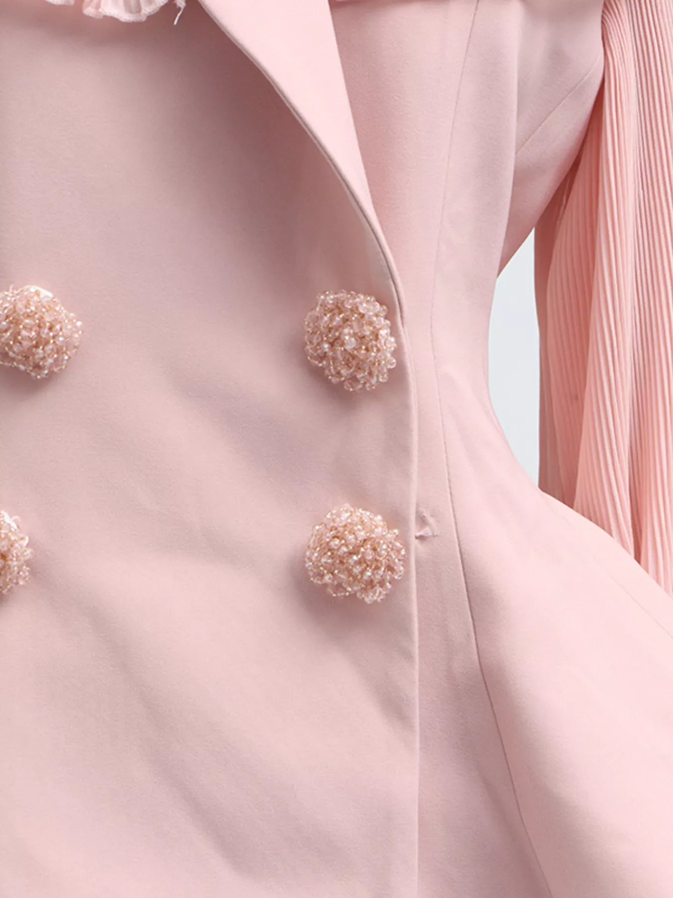 Frill Lapel Collar Top and Pleated Skirt Set - Girly Tea