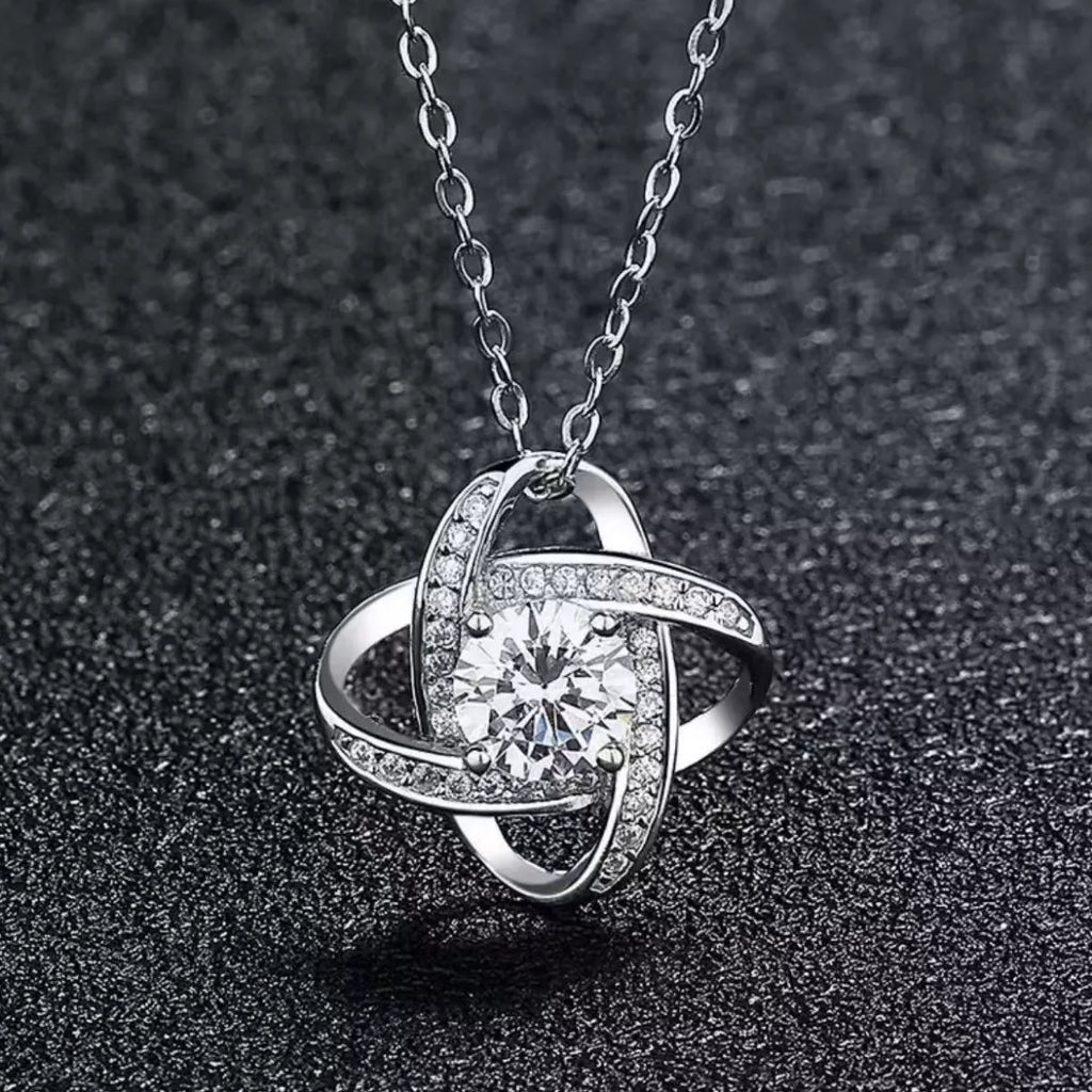 1 Carat Moissanite 925 Sterling Silver Pendant Necklace - Girly Tea