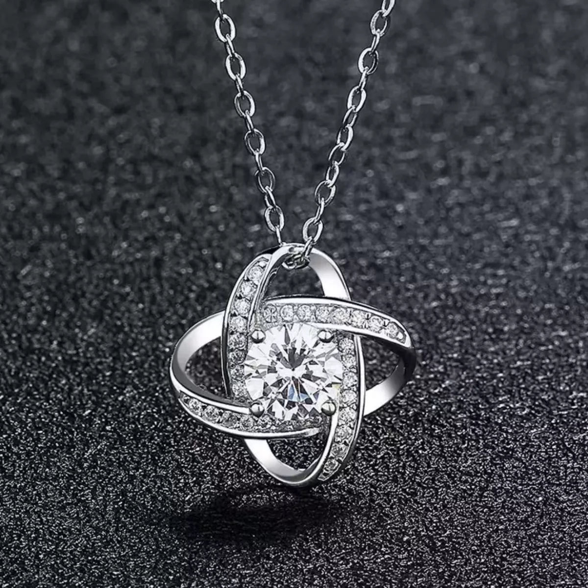 1 Carat Moissanite 925 Sterling Silver Pendant Necklace - Girly Tea