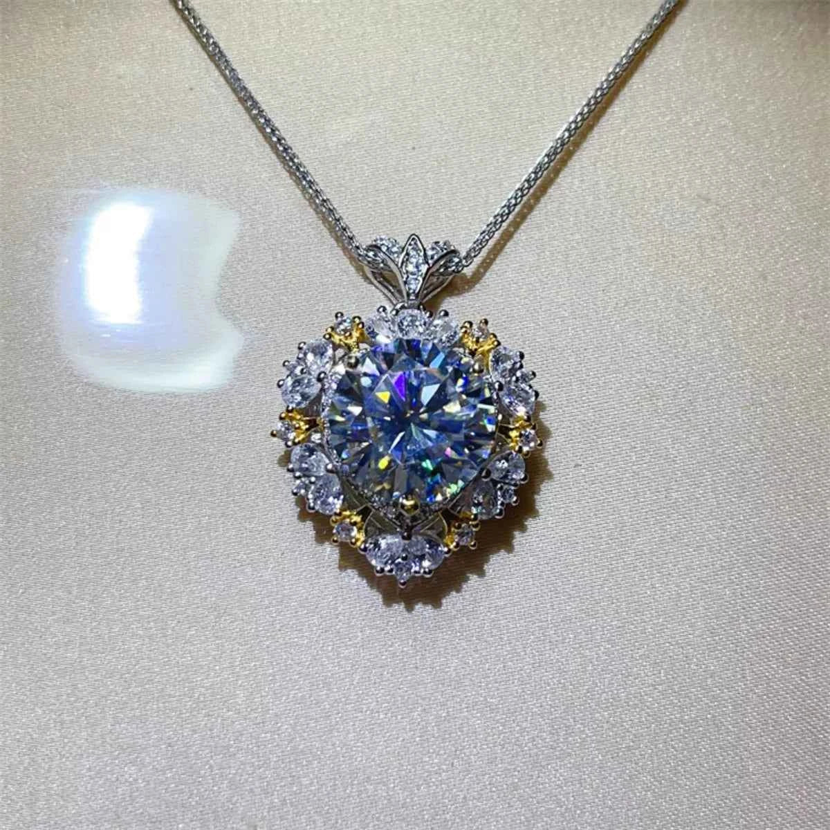 5 Carat Moissanite 925 Sterling Silver Necklace