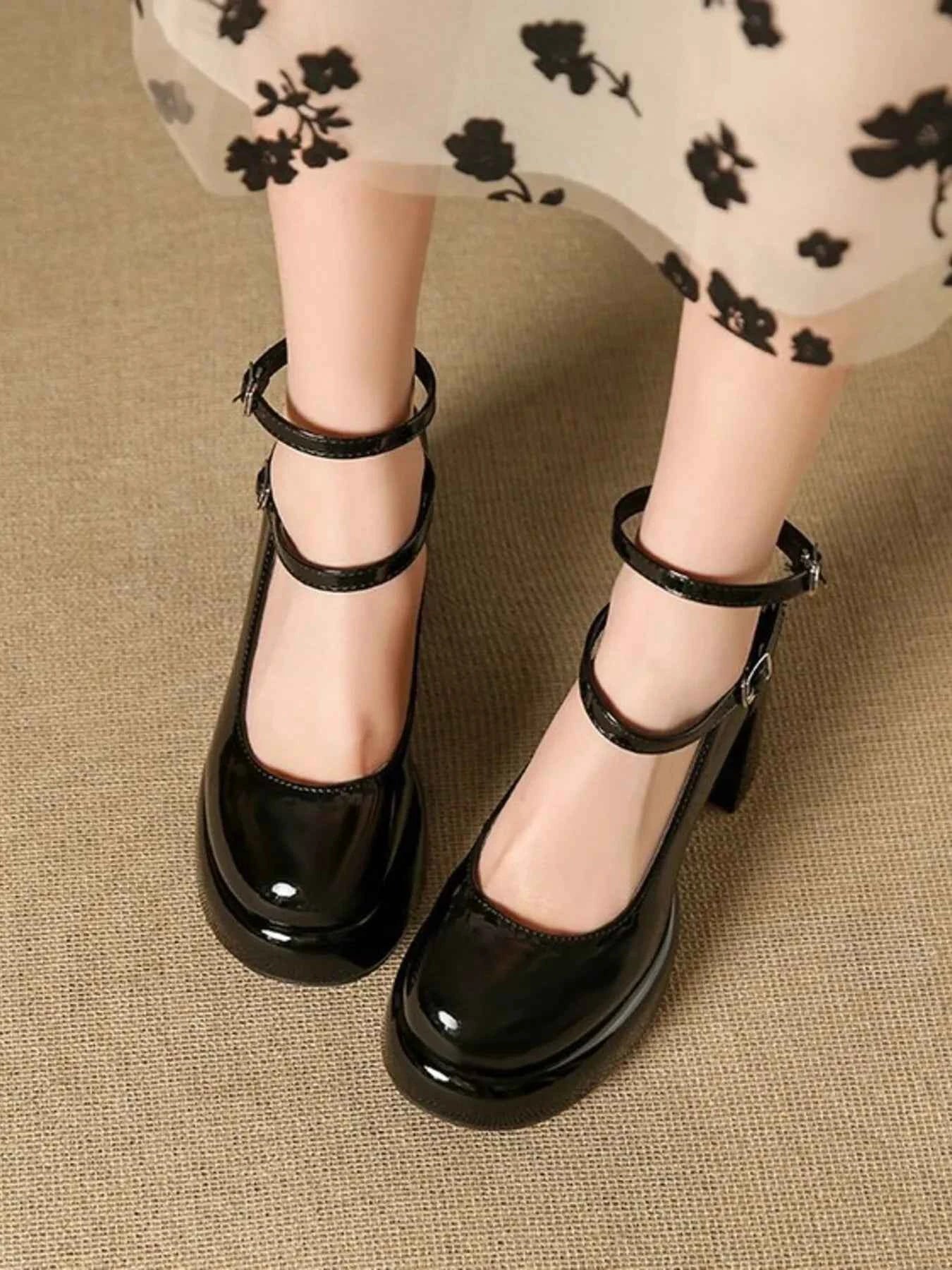 Patent Leather Mary Jane Platform Pumps