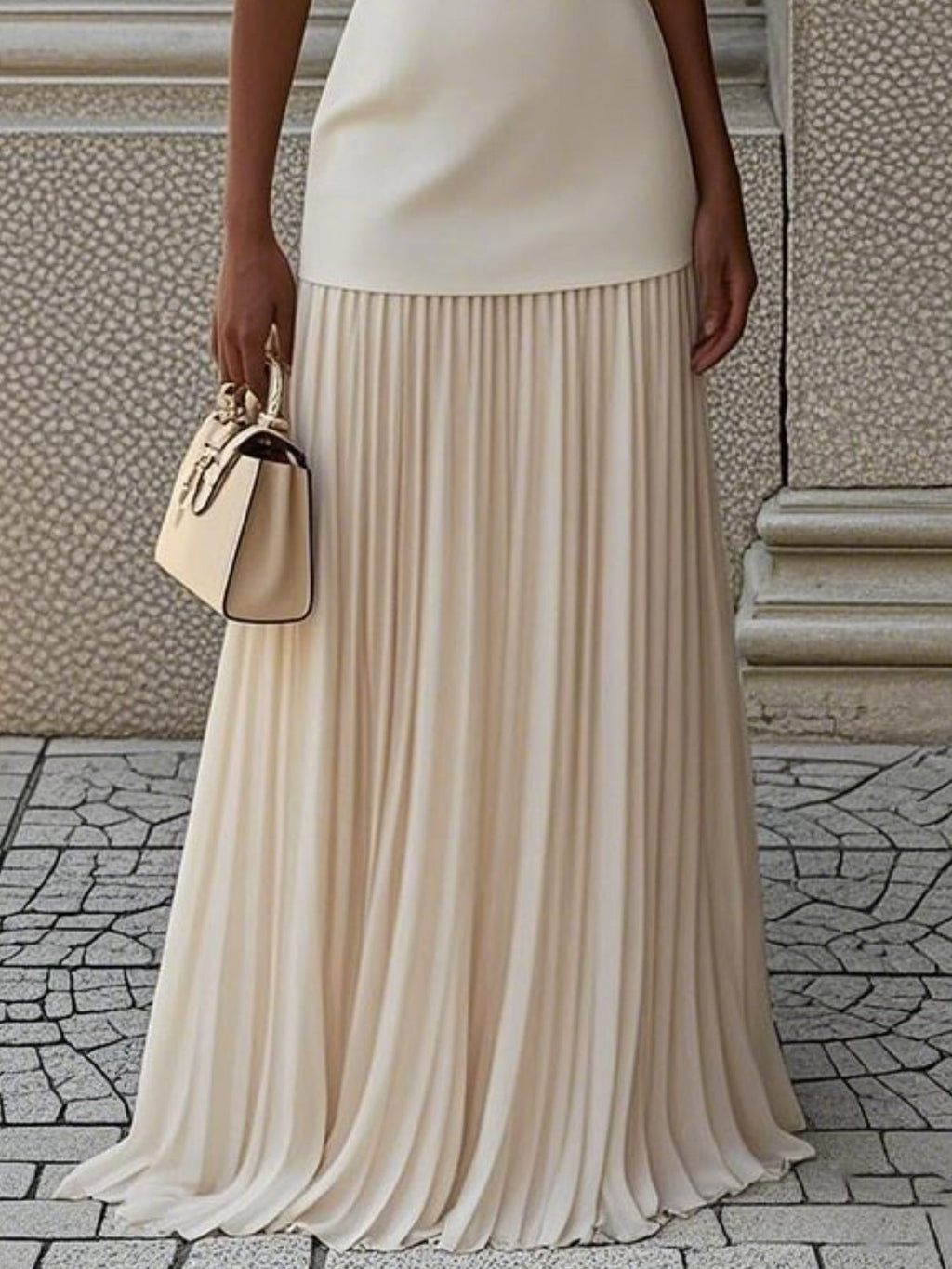 Full Size Sleeveless Top and Pleated Maxi Skirt Set Plus Size - Girly Tea