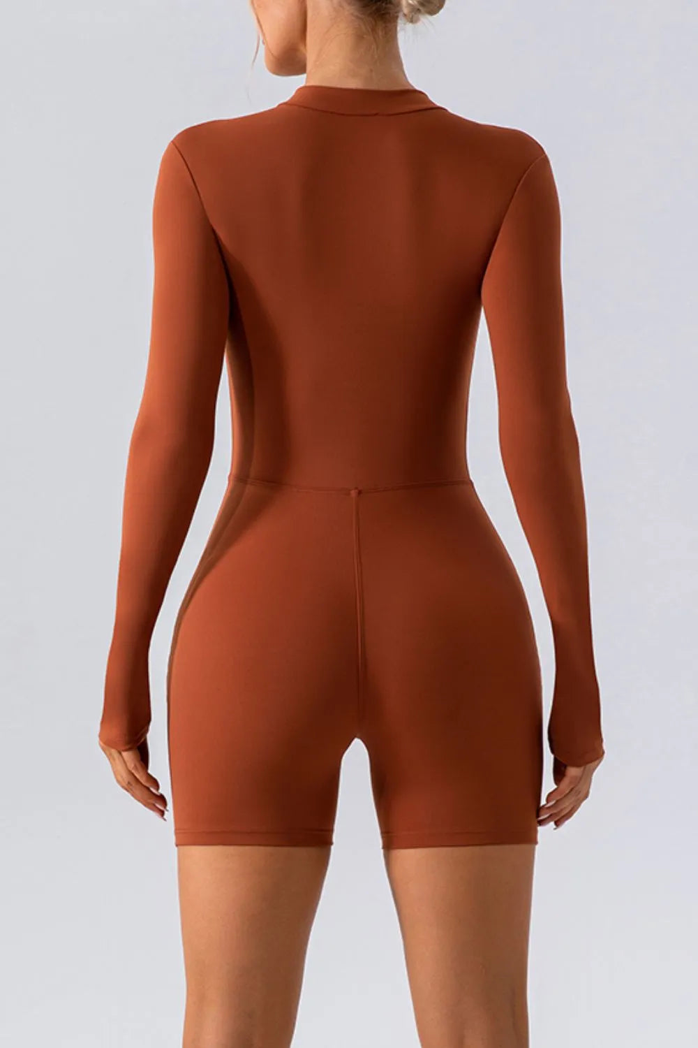 Half Zip Long Sleeve Active Romper - Girly Tea