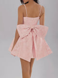 Satin Mini Cami Dress with Bow - Girly Tea