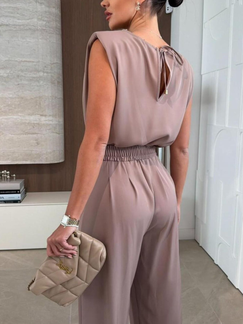 Sleeveless Wide Leg Jumpsuit - Girly Tea