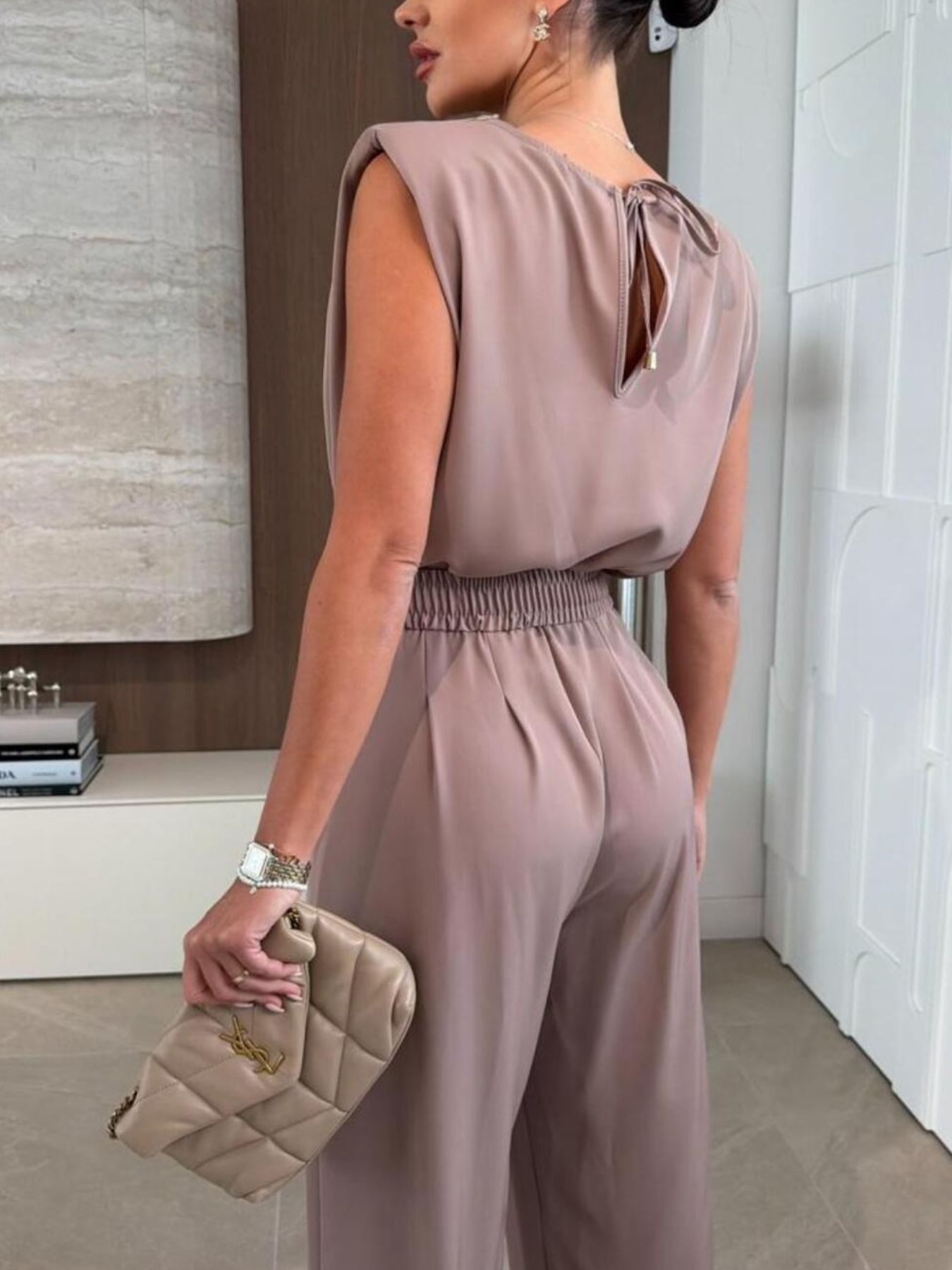 Sleeveless Wide Leg Jumpsuit - Girly Tea