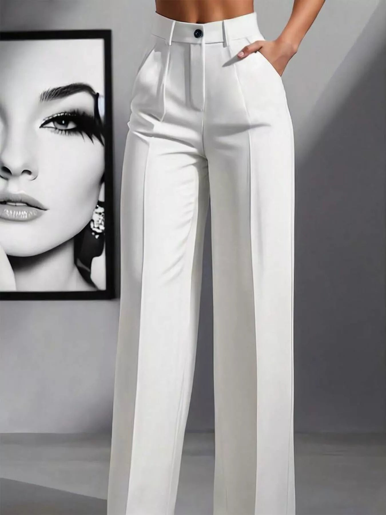 High-Waisted Wide Leg Pants - Girly Tea
