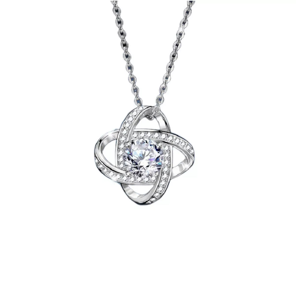 1 Carat Moissanite 925 Sterling Silver Pendant Necklace - Girly Tea