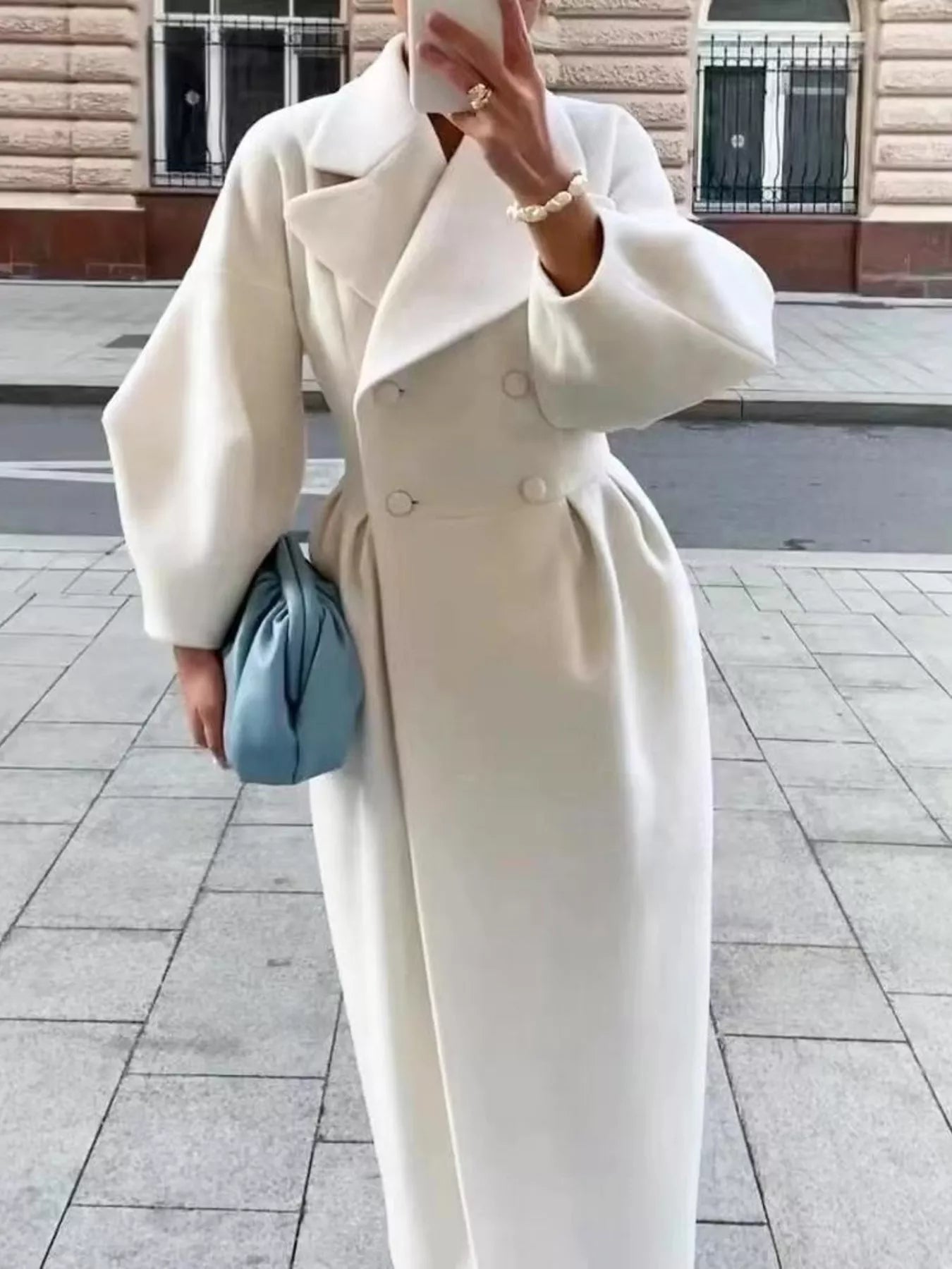 Double-Breasted Longline Coat - Girly Tea