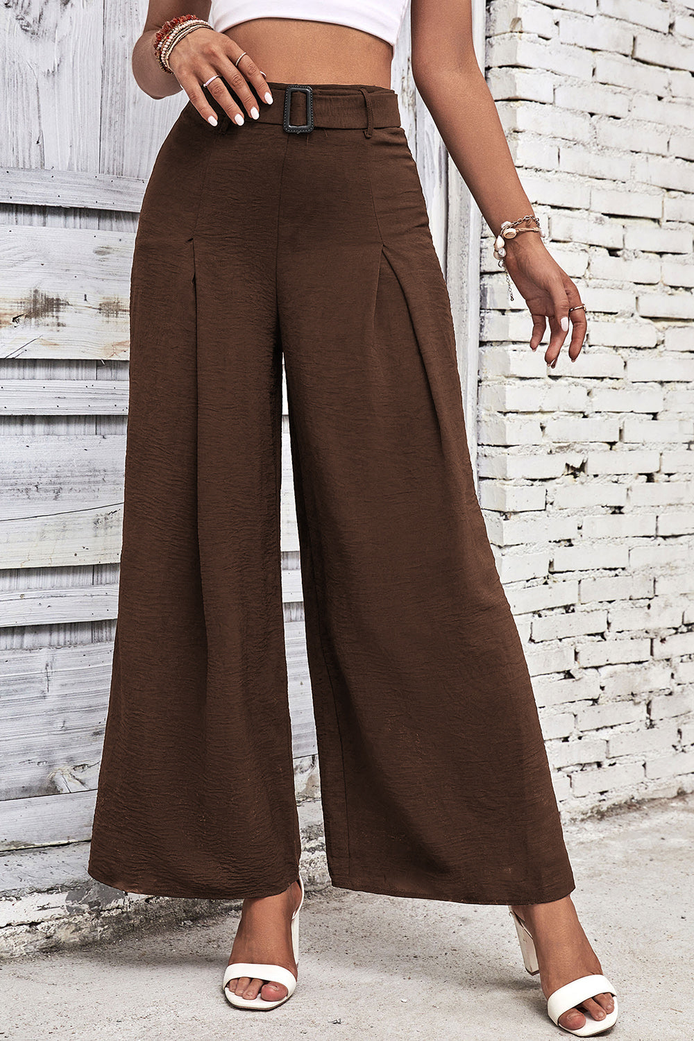 High Waisted Wide Leg Pants - Girly Tea
