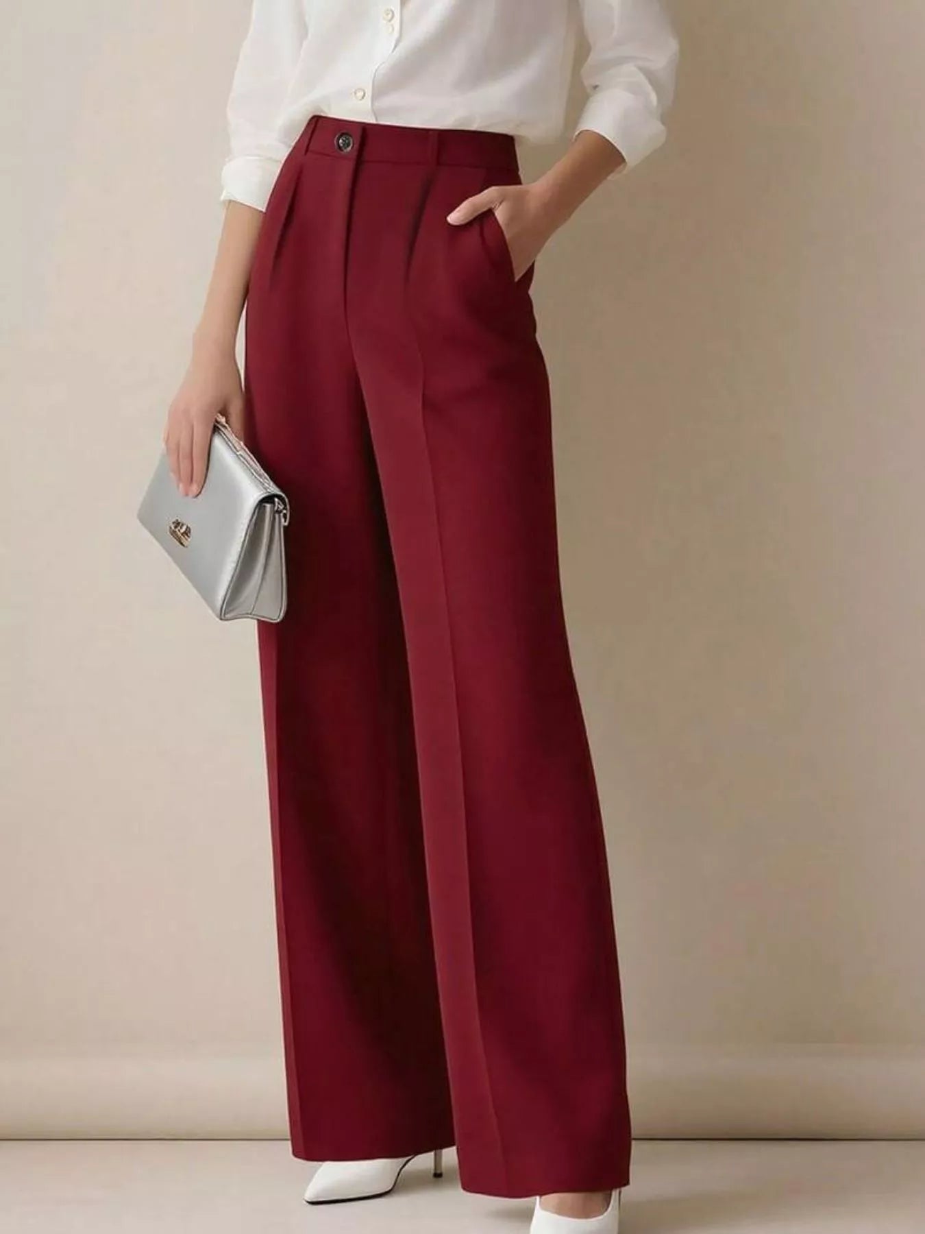 High-Waisted Wide Leg Pants - Girly Tea