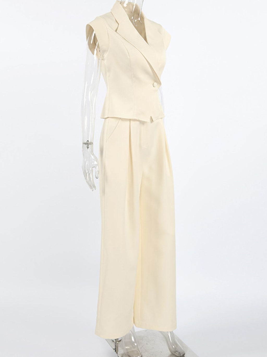 One Button Blazer & Wide Leg Pants Set - Girly Tea
