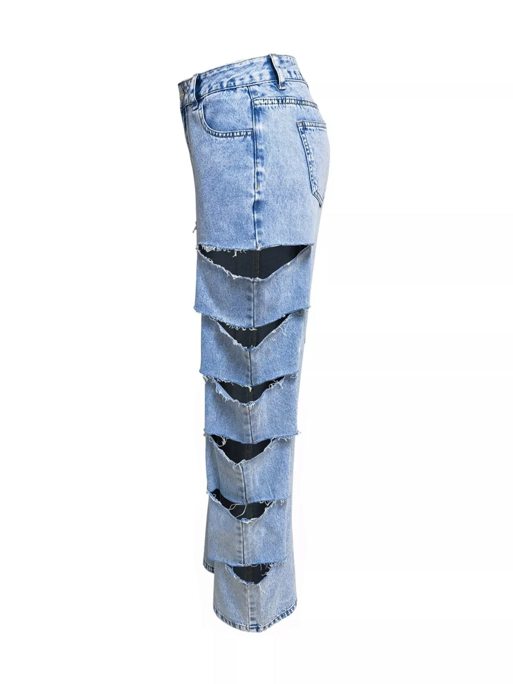 Distressed Wide Leg Jeans - Girly Tea