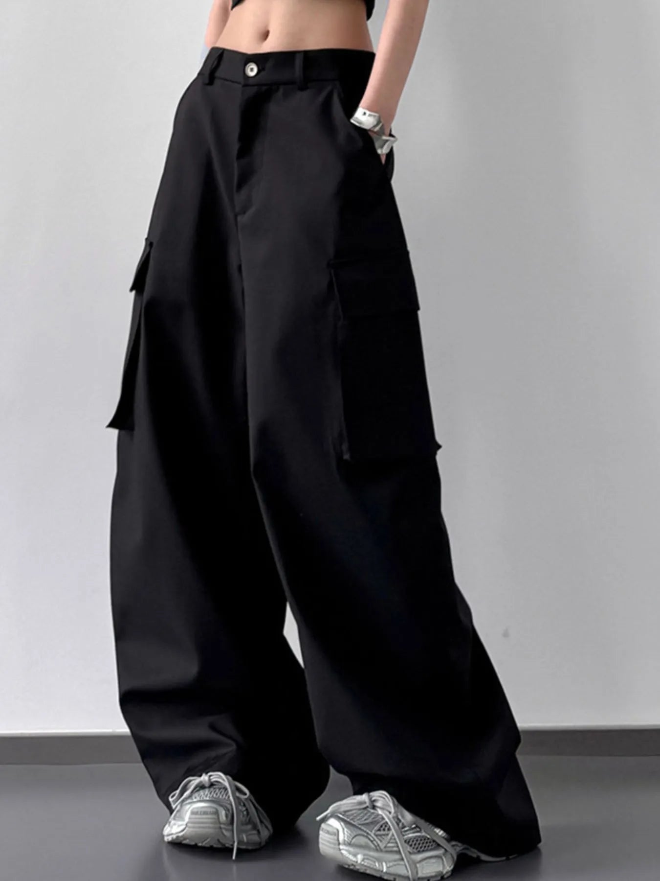 Wide Leg Cargo Pants - Girly Tea