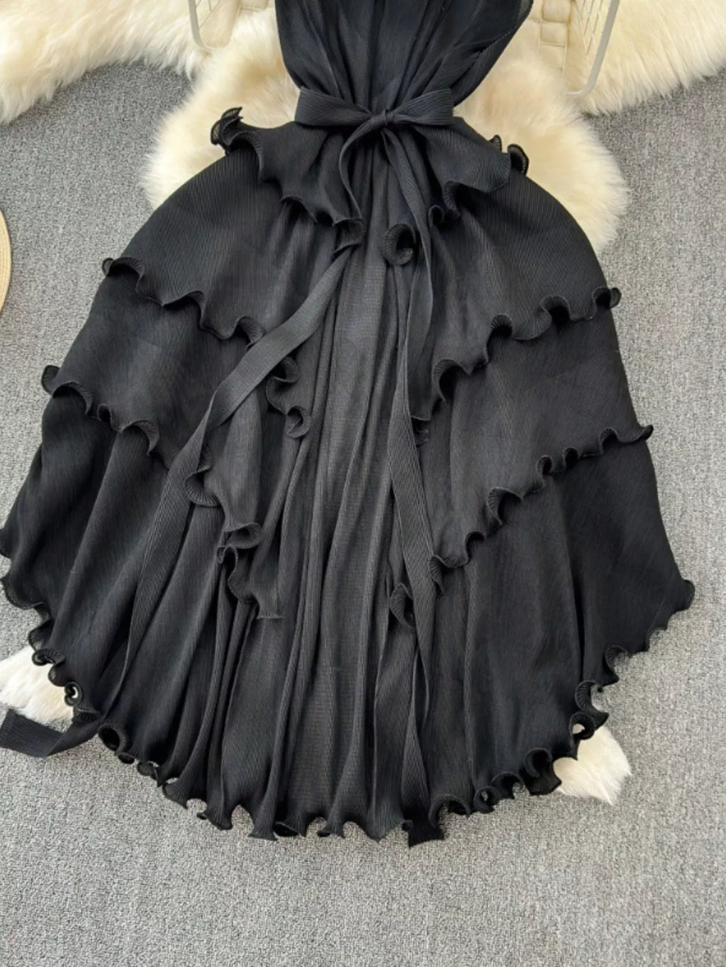 Ruffled Tiered Sleeveless Midi Dress - Girly Tea