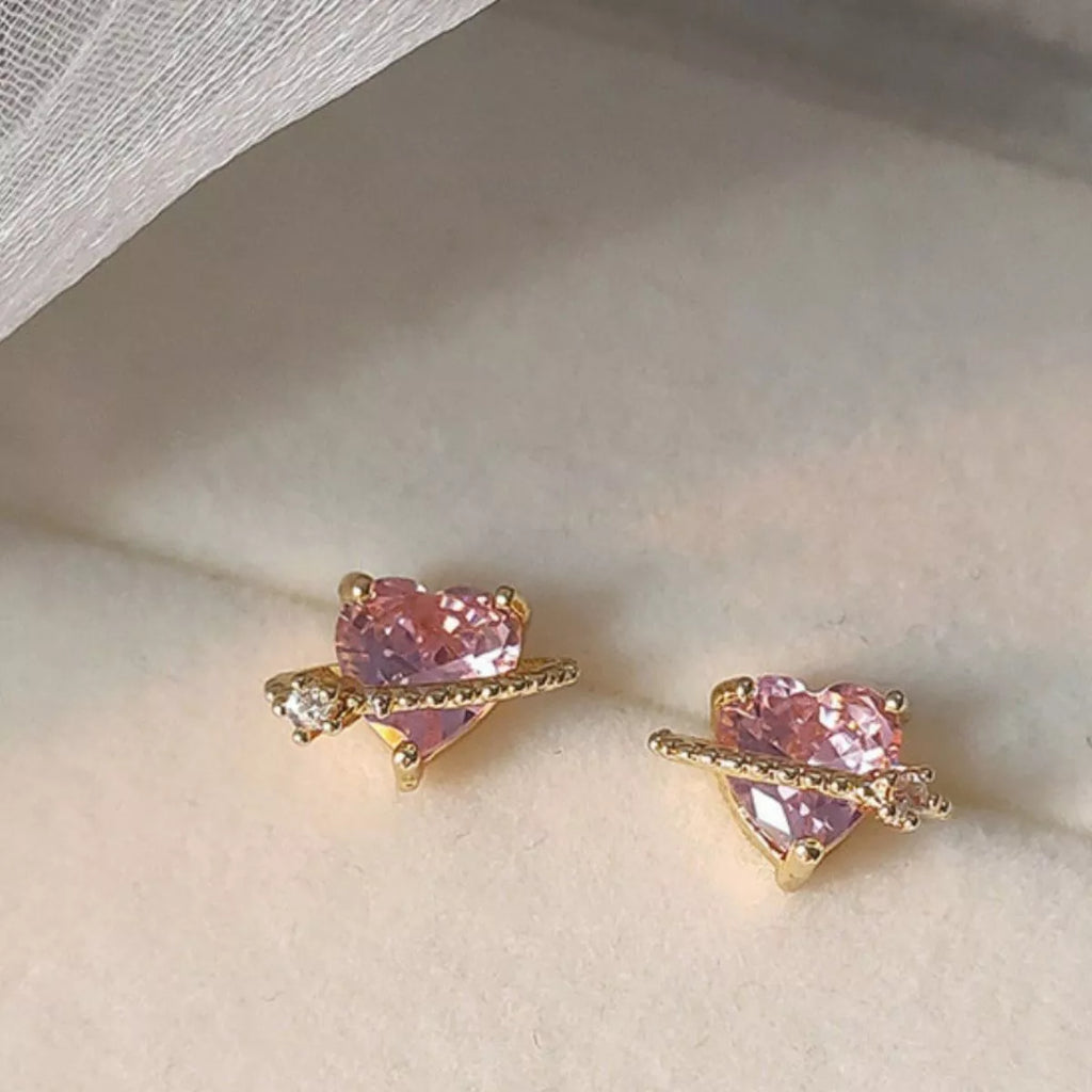 Heart Planet Stud Earrings - Girly Tea