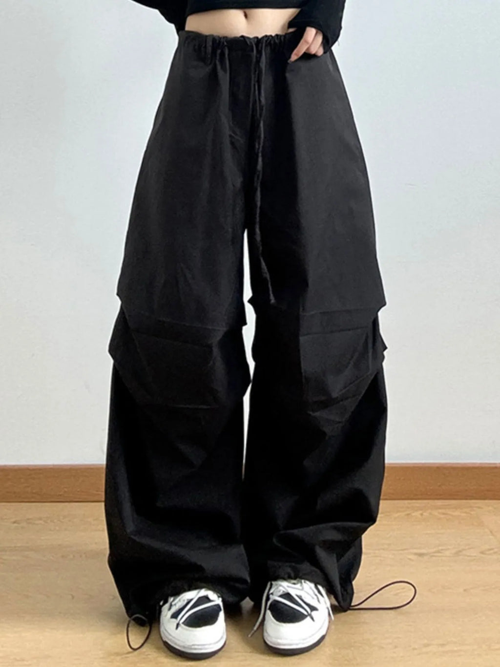 Wide Leg Casual Drawstring Pants - Girly Tea