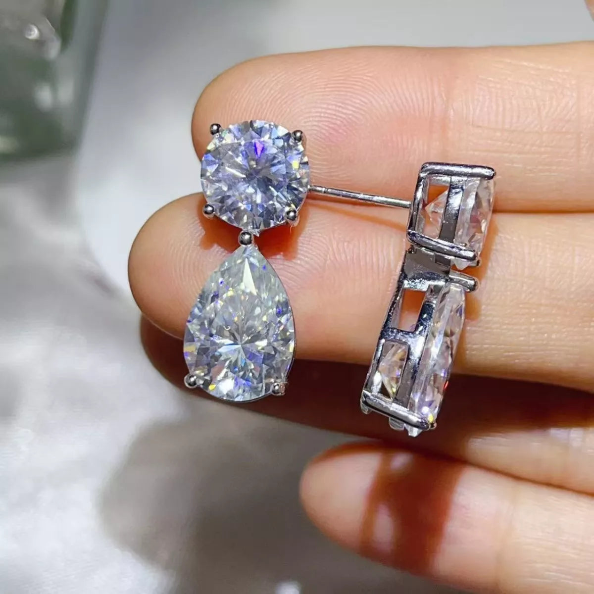 16 Carat Moissanite 925 Sterling Silver Earrings - Girly Tea
