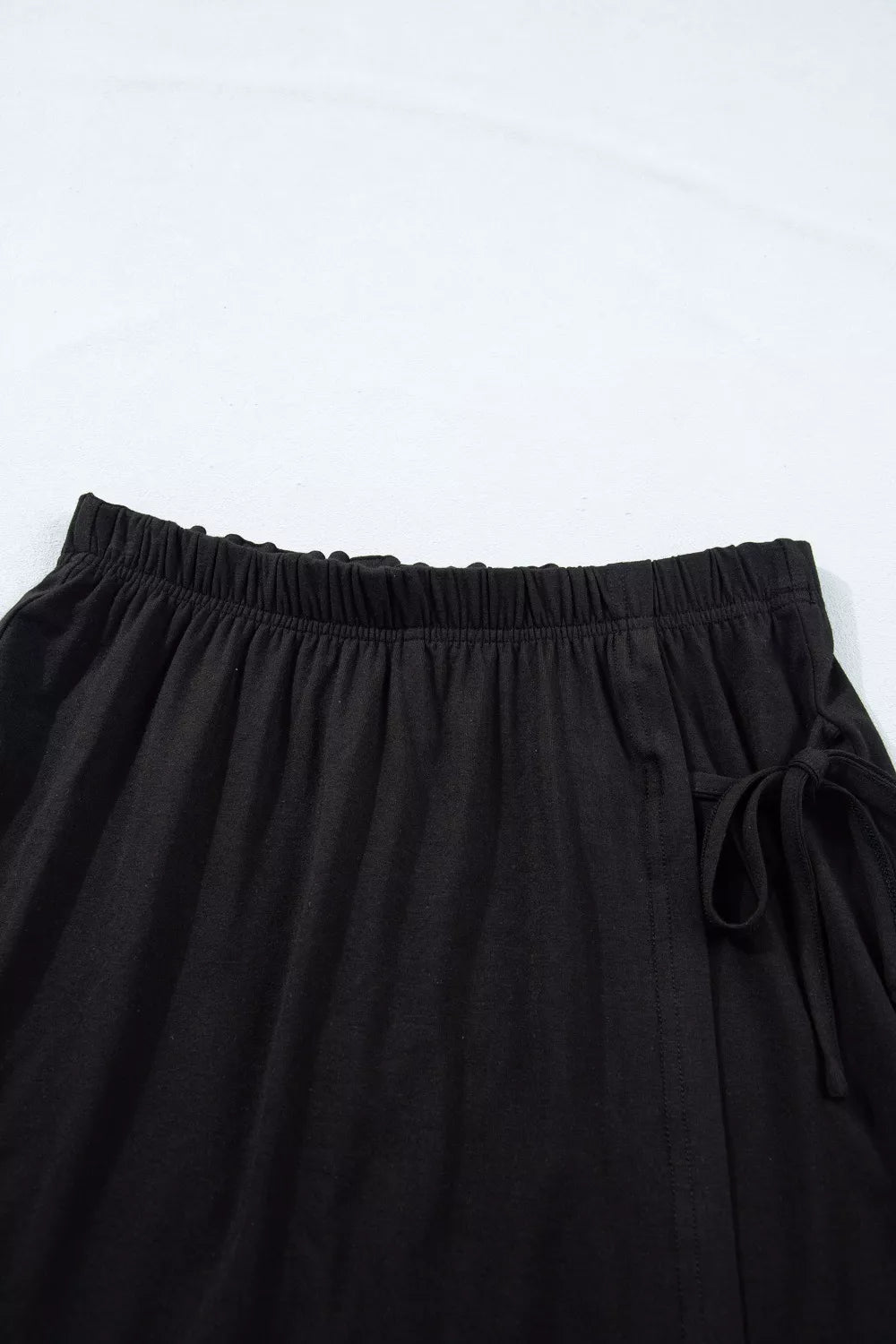 Solid Color Oversize Tee Tie Wrap Mini Skort 2pcs Set - Girly Tea