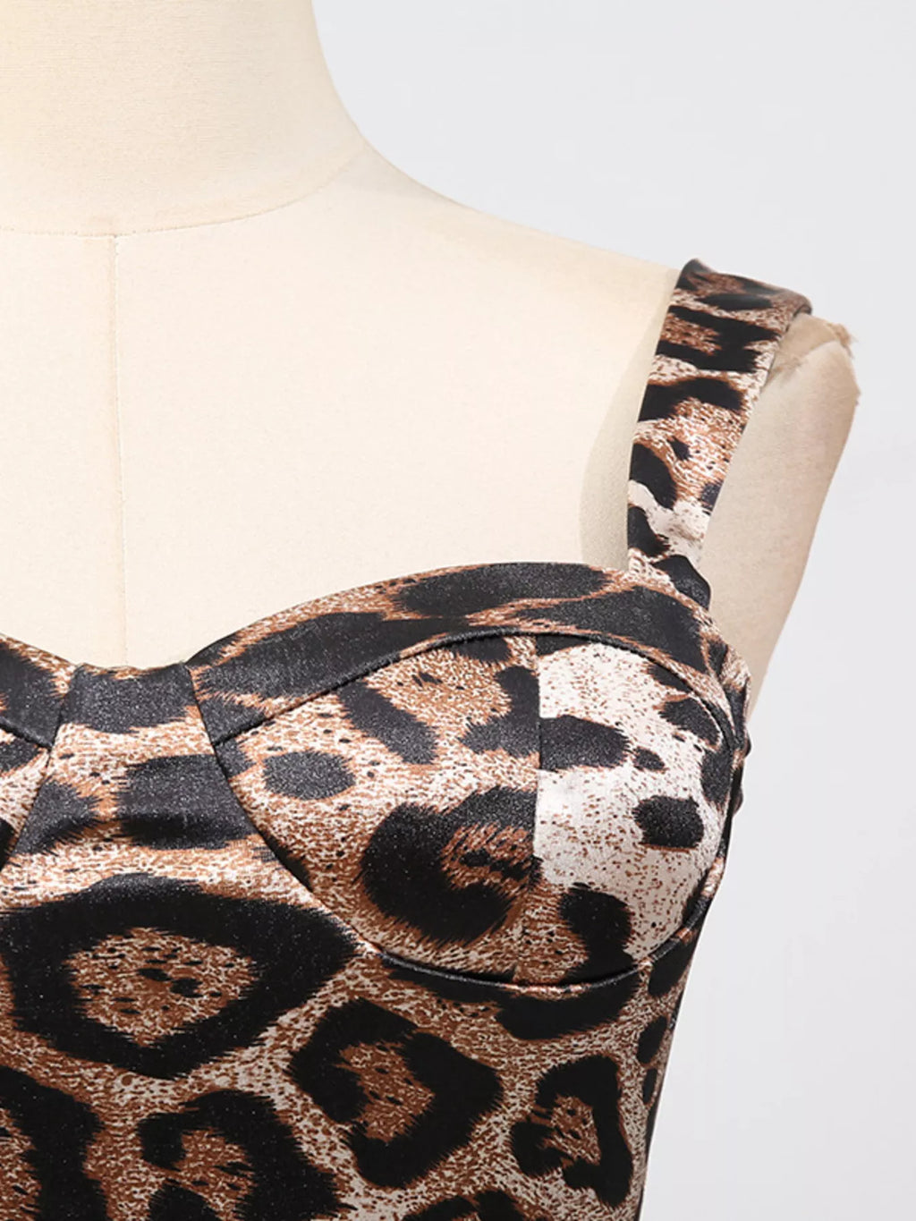 Leopard Print Bodycon Back Slit Midi Dress - Girly Tea