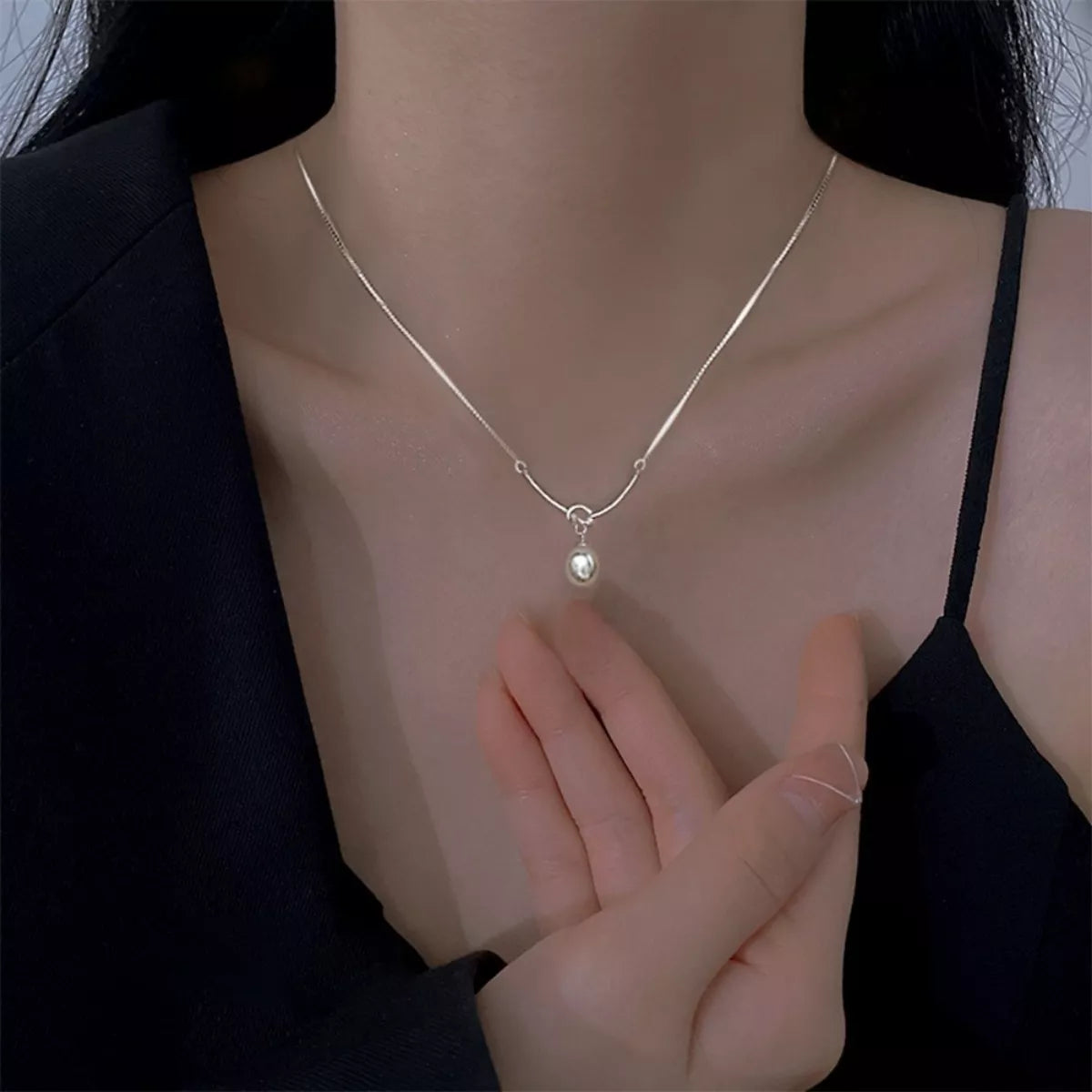925 Sterling Silver Pearl Necklace - Girly Tea