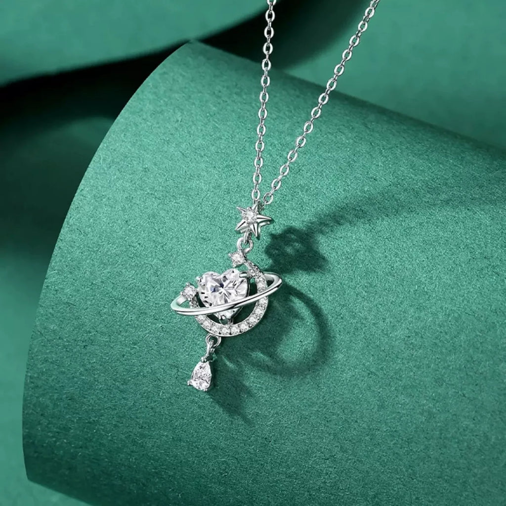 Planet Heart Pendant Necklace - Girly Tea