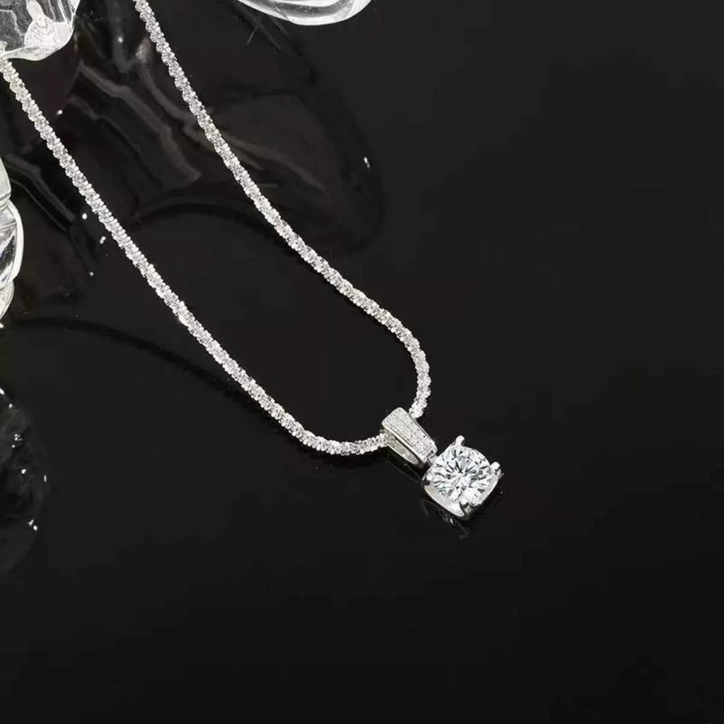 1 Carat 925 Sterling Silver Moissanite Necklace