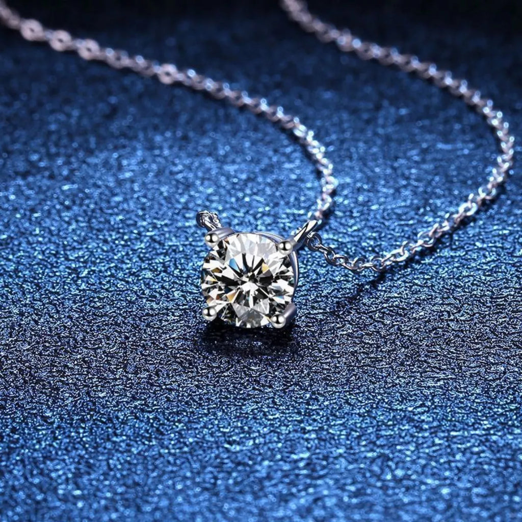 2 Carat Moissanite Pendant Necklace - Girly Tea