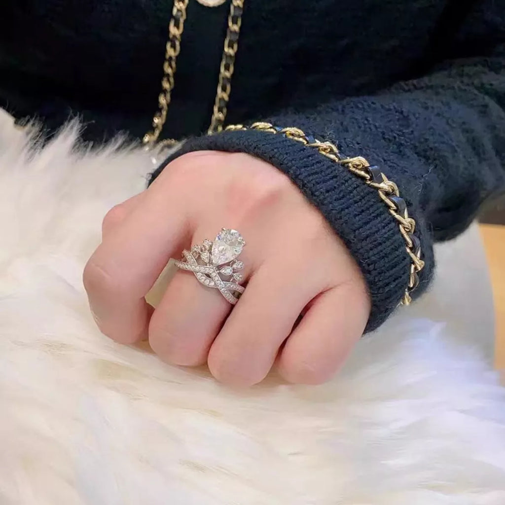2 Carat Moissanite 925 Sterling Silver Ring - Girly Tea