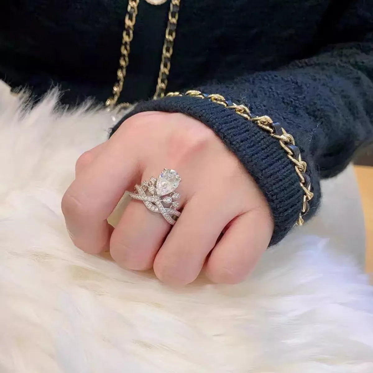 2 Carat Moissanite 925 Sterling Silver Ring - Girly Tea